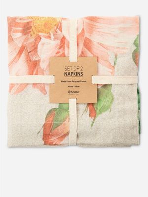 Botanicals Napkins Pink 2 Pack