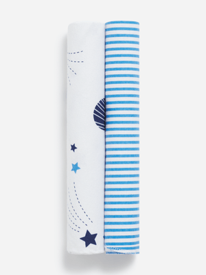 Jet Infant Boys Blue/White Stripe 2 Pack Receiver