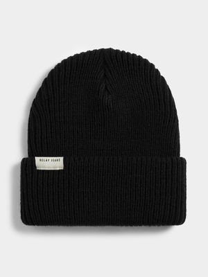 Men's Relay Jeans Basic Ribbed Black Beanie