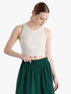 New Balance Women's Micro-Rib Beige Tank Top