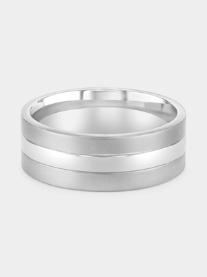 Stainless Steel Polished Centre Stripe Ring