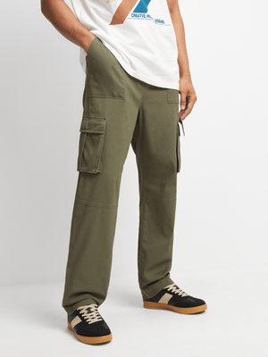Jet Men's Khaki Straight Leg Cargo Pants