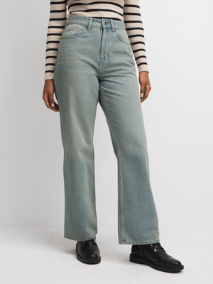 Jet Women's Mid Wash Wide Leg Jeans