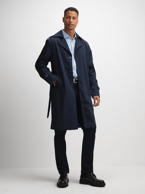 Jet Men's Navy Trench Coat