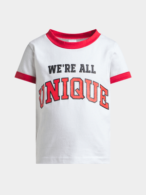 Jet Younger Girls White/Red Unique T-Shirt