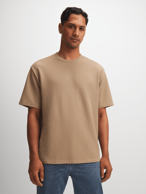 Exact Men's Natural Textured T-Shirt