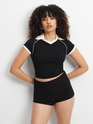 The FIX Women's Black & White Seamless Top