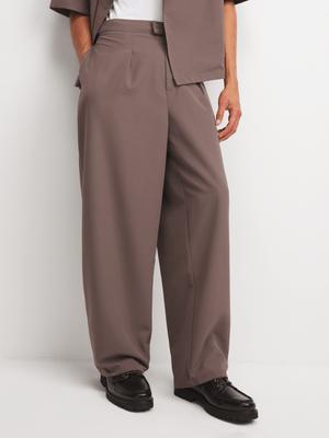 Men's Mocha Co-Ord Tailored Baggy Pants