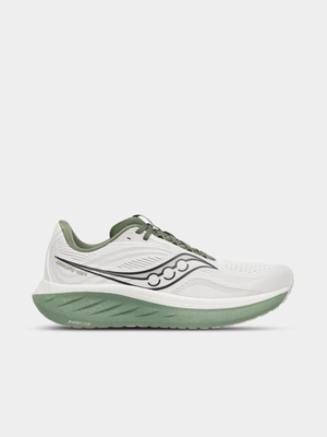 Mens Saucony Ride 18 White/Olive Running Shoes