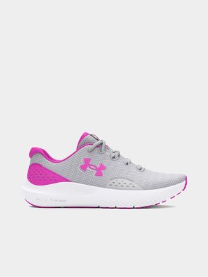 Womens Under Armour Charged Surge 4 Grey/Magenta Running Shoes