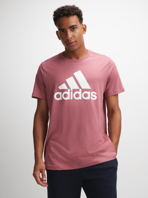 Mens adidas Big Logo SJ Pink Tee