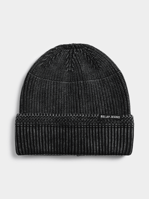 Men's Relay Jeans Acid Wash Black Beanie