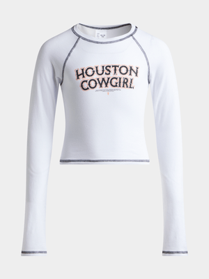 Girls Cowgirl Graphic Long Sleeve T-Shirt