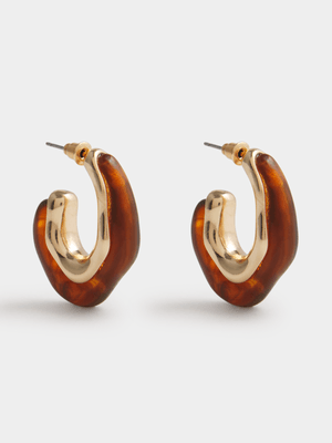 Tortoise Hoop Earrings