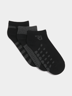 Men's Relay Jeans 3 Pack Trainer Liner Black & Grey Socks