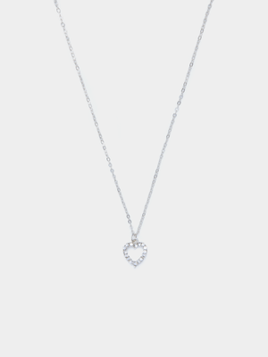 Women's Silver Heart Pendant Necklace
