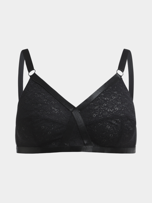 Jet Women's Black Cross Your Heart Bra