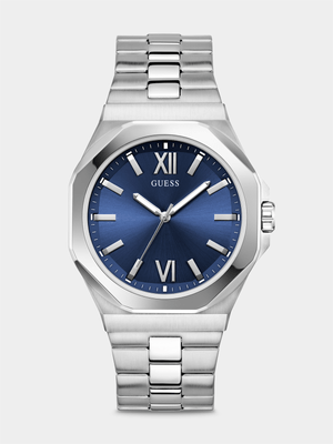 Guess Emperor Silver Plated Stainless Steel Bracelet Watch