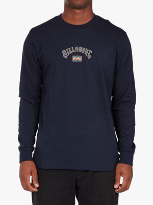 Men's Billabong Navy Arched Long Sleeve T-Shirt