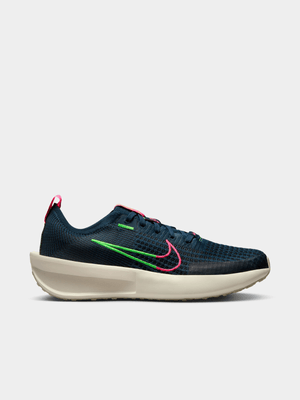 Nike Womens Interact Run Armory Navy/Pale Ivory/Green Strike Running Shoes