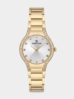 Daniel Klein Gold Plated Silver Tone Dial Bracelet Watch