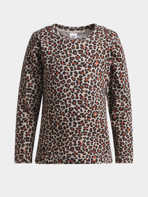 Jet Younger Girls Animal Print T-Shirt