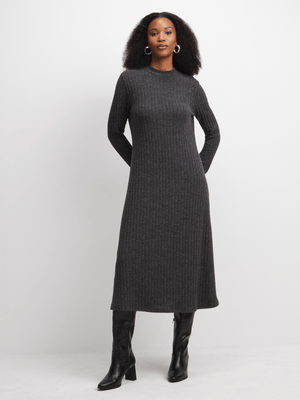 Exact Women's Grey Ribbed Dress