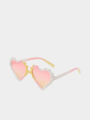 Girl's Pastel Heart Sunglasses