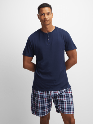 Jet Men's Navy/Check Pyjama Set