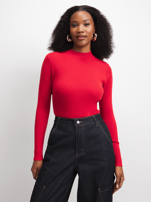 Jet Women's Red Turtle Neck Top