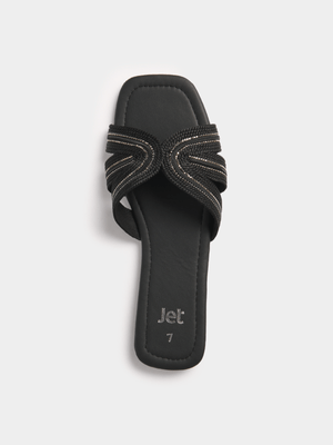 Jet Women's Black Dazzle Mule Sandal
