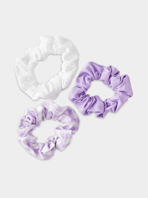 Cotton On Kids Purple 3Pk Scrunchie Stack