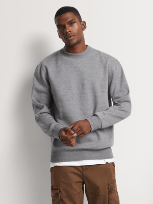 Men's Markham Basic Grey Melange Crewneck Sweater