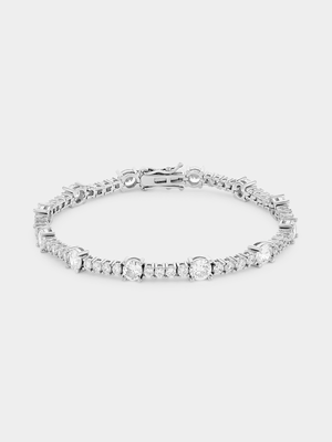 Sterling Silver Cubic Zirconia Bold Tennis Bracelet