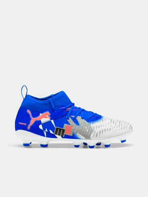 Puma Junior Future 8 Match Forever FG/AG White/Blue Boots