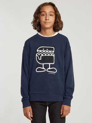 Kids G-star Navy loose comic Sweater