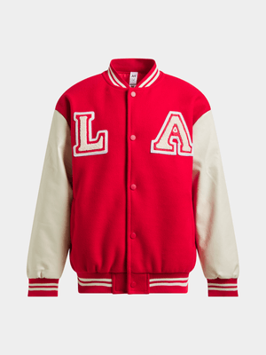 Jet Teen Boys Red Varsity Jacket
