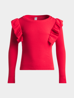 Jet Older Girls Red Frill T-Shirt