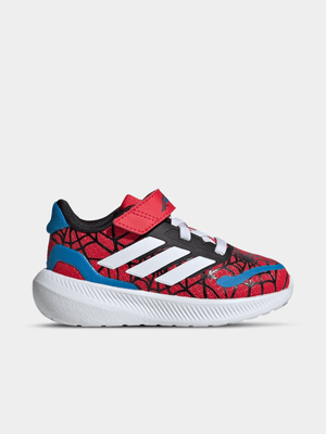 adidas Junior Infant Run Falcon 5 Spiderman Red/Blue/Black Running Shoes