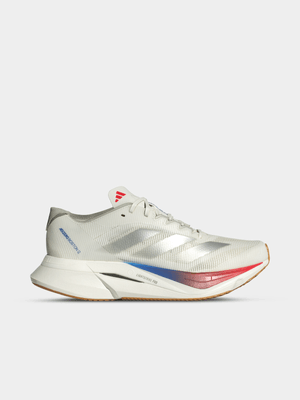 adidas Womens Adizero Boston 12 White/Silver/Pure Running Shoes