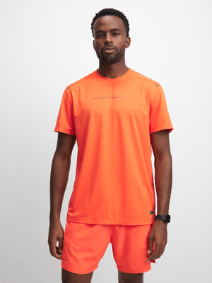 Mens TS Back Inset Orange Tee