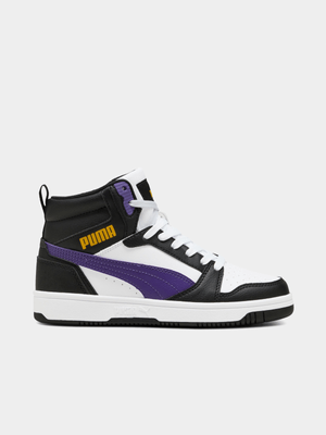 Junior Puma Rebound Mid Black/Purple
