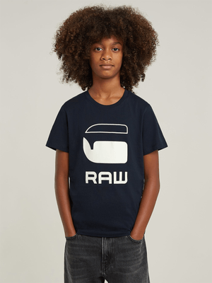Kids G-star Navy Regular Logo T-Shirt