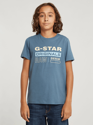 Kids G-star Blue Regular Originals Logo T-Shirt