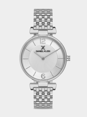 Daniel Klein Silver Plated White Dial Stainless Steel Bracelet Watch