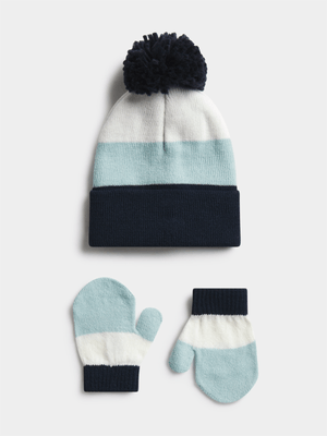 Jet Toddler Boys Multicolour Beanie & Mitten Set