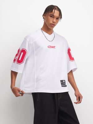 Redbat Athletics Men's Crop Football White Jersey