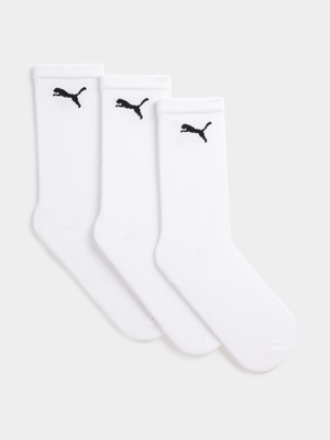 Puma Unisex 3 Pack Cat Logo Tennis White Socks