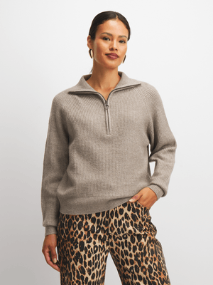 Exact Women's Brown Quarter Zip Jersey