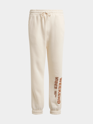 Jet Older Boys Cream Weekend Vibes Active Pants